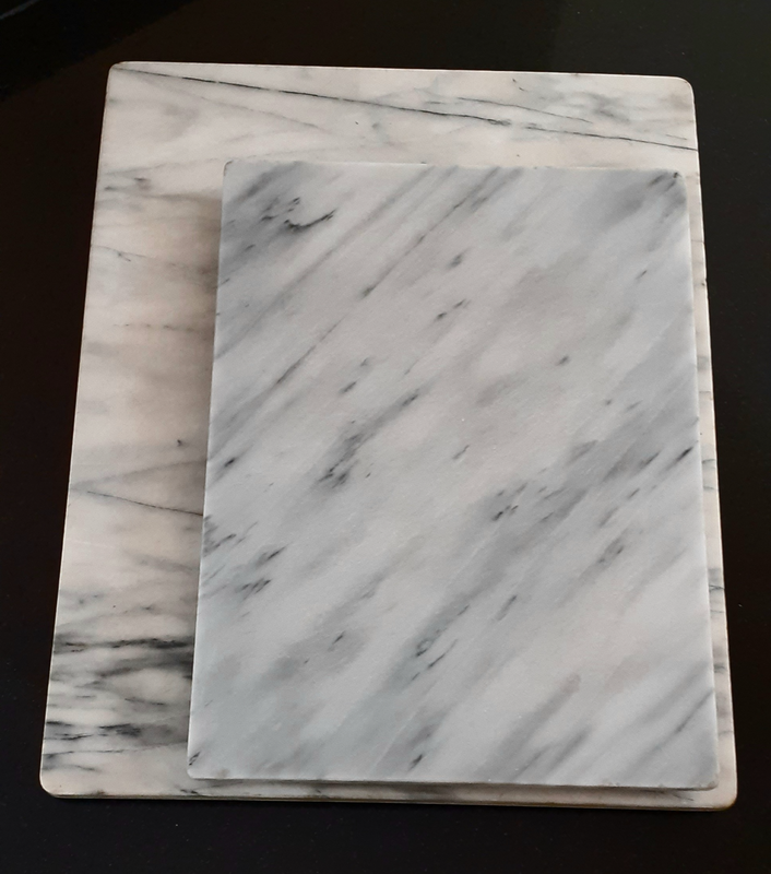 Marble cutting boards.