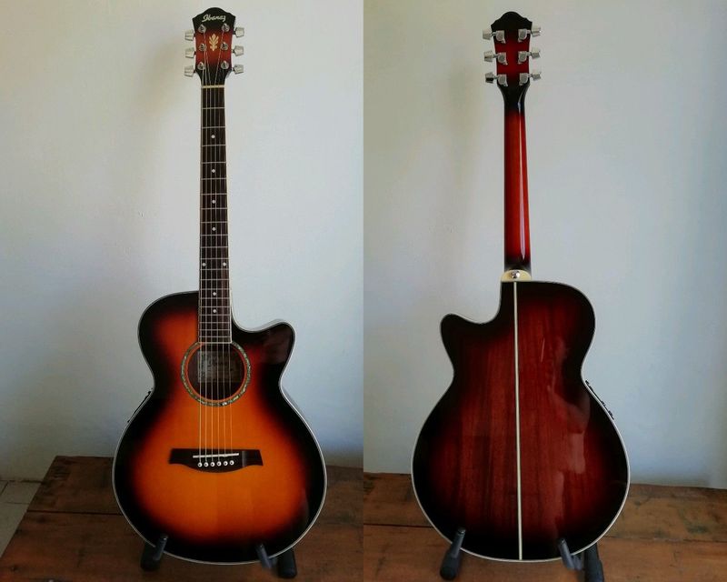 Electric Acoustic Ibanez AEG10EVS1202 Super Folk guitar EXCELLENT condition SETUP done NEW strings!
