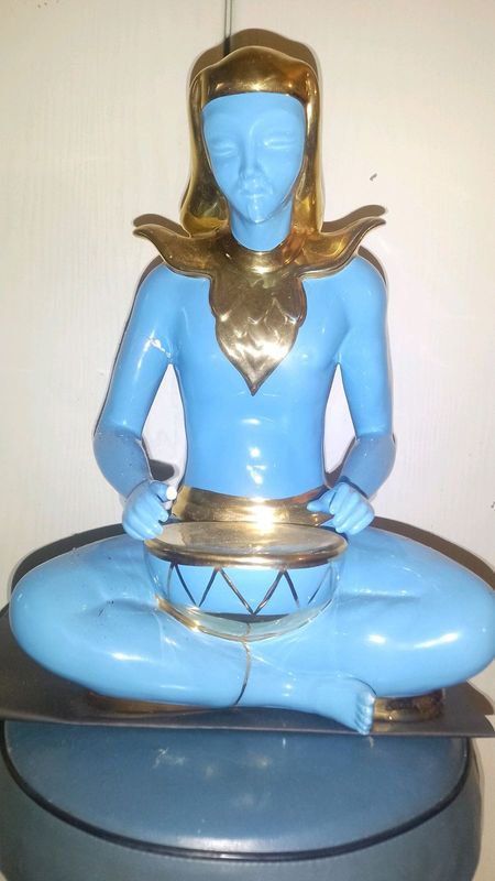 Blue and Plated gold statue
