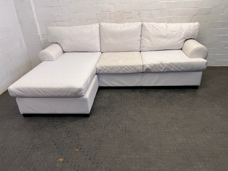 White L-Shaped Couch-