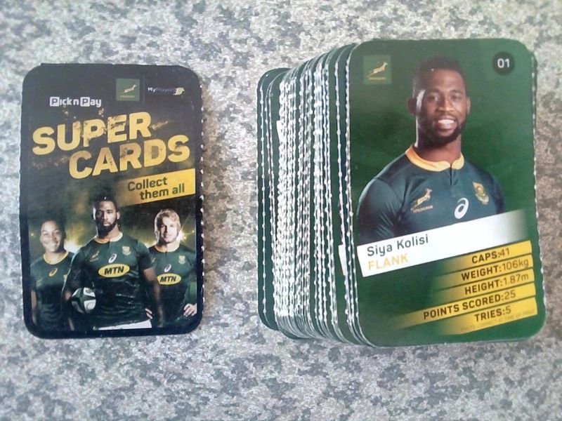 SA RUGBY PICK N PAY SUPER CARDS FOR SALE