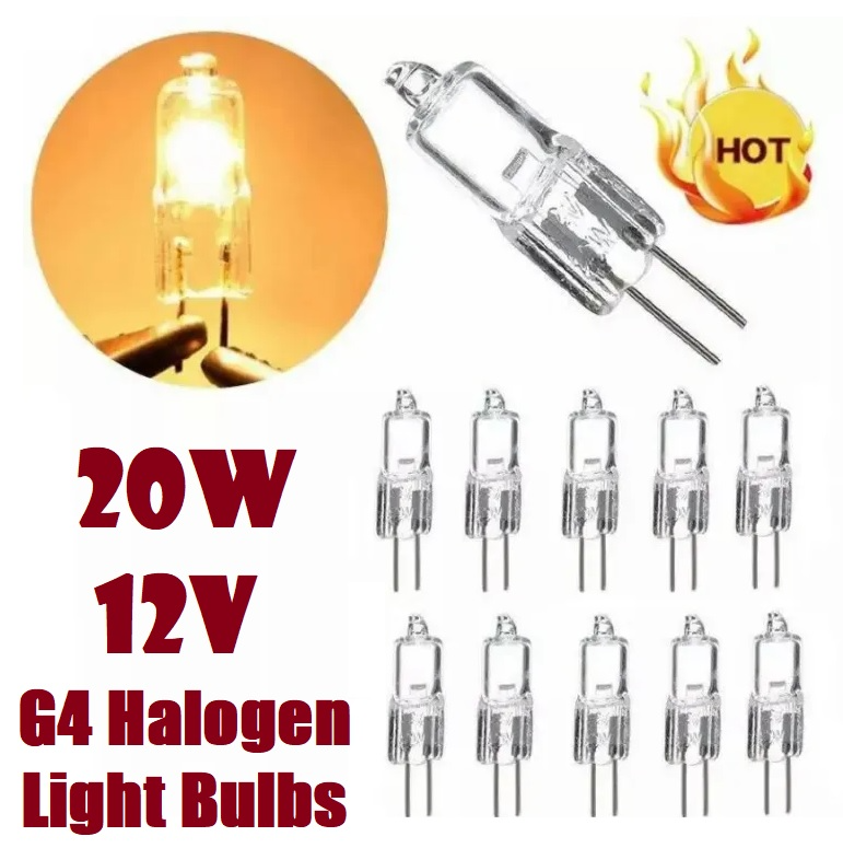 Warm White G4 Halogen Light Bulbs 20W 12V. Halogen Light Capsules, Lamps. Brand New Products.