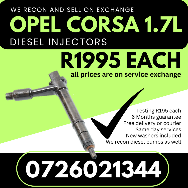 Opel Corsa 1.7L diesel injectors for sale