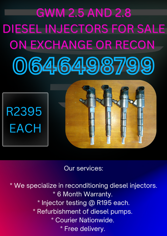 GWM 2.5 DIESEL INJECTORS FOR SALE ON EXCHANGE