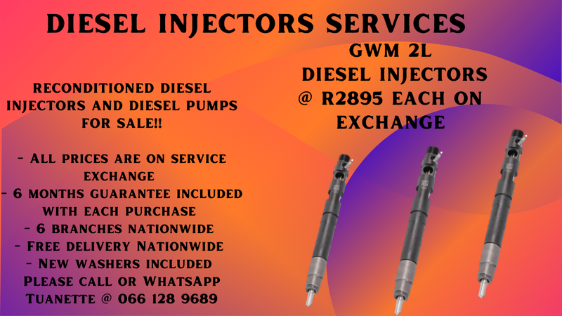 GWM STEED 2L DIESEL INJECTORS FOR SALE ON EXCHANGE OR TO RECON YOUR OWN