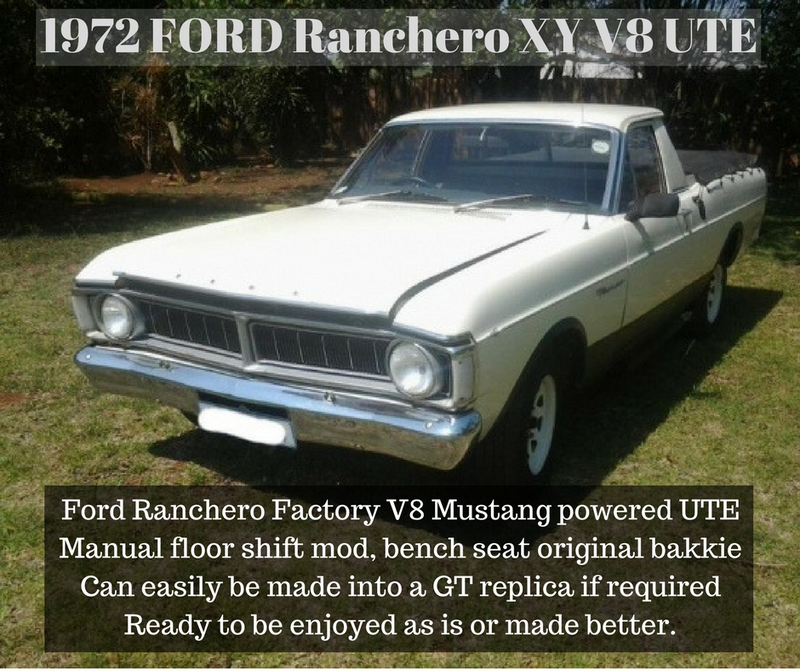 Ford Ranchero XY/ Falcon XY UTE/ Bakkie Factory 302W V8 Model manual- 50 Yr Survivor car!
