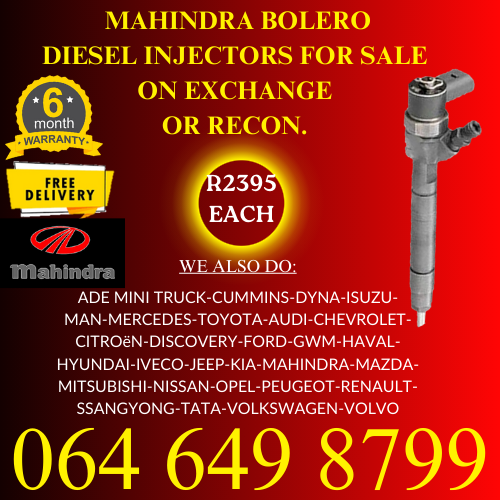 Mahindra Bolero diesel injectors for sale on exchange or we recon - 0646498799