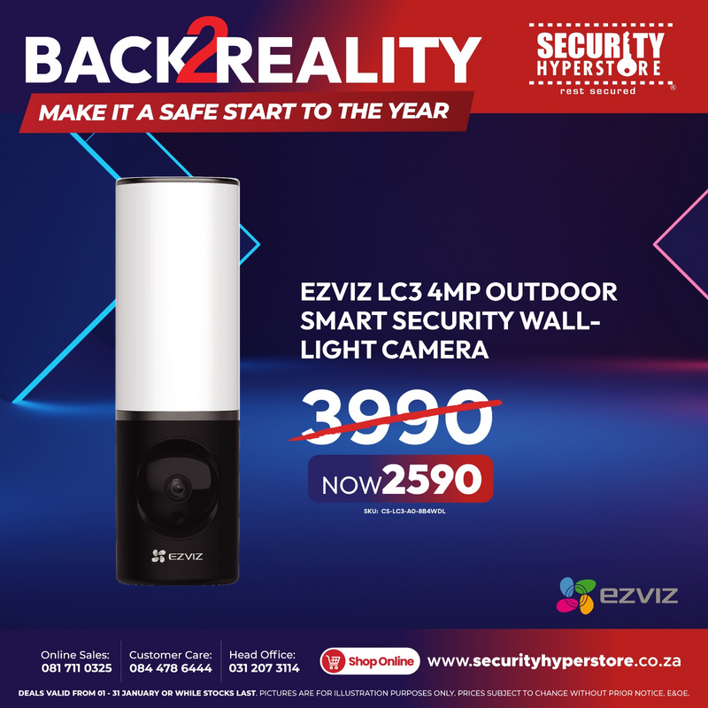 Ezviz LC3 4MP Outdoor Smart Security Wall-Light Camera