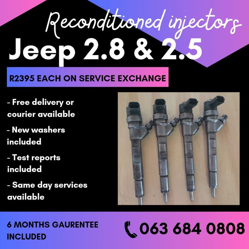 JEEP 2.8 AND 2.5 DIESEL INJECTORS FOR SALE WITH WARRANTY ON