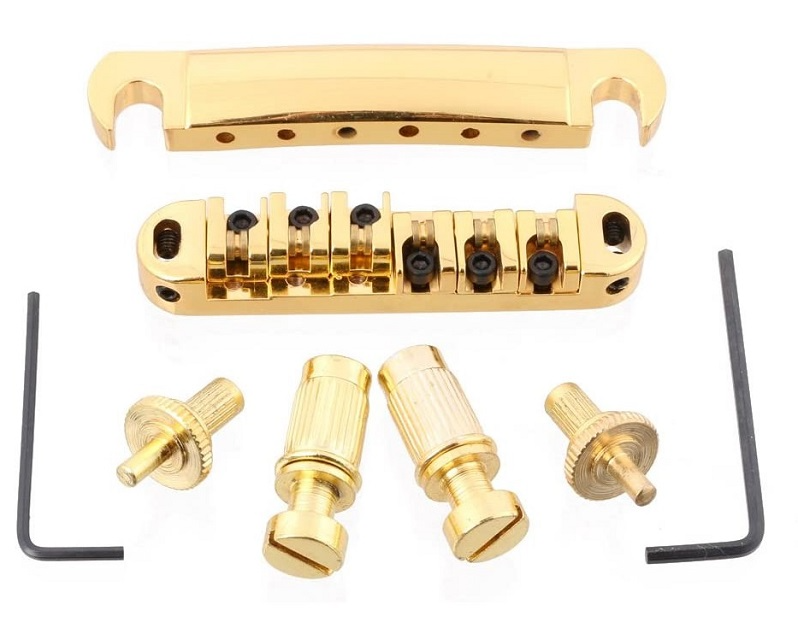 Tune-o-matic Bridge Complete with Roller Saddles (Gold)