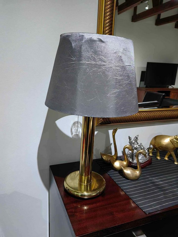 Brass lamp 45 cm high with shade