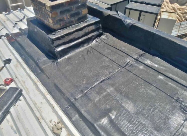 Waterproofing torch on roof repair  and roof painting