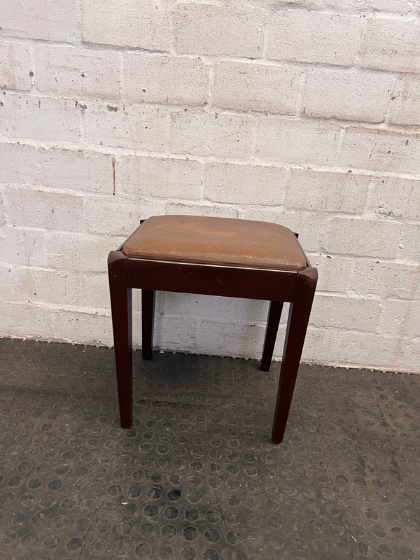 Brown Pleather Dressing Table Stool-