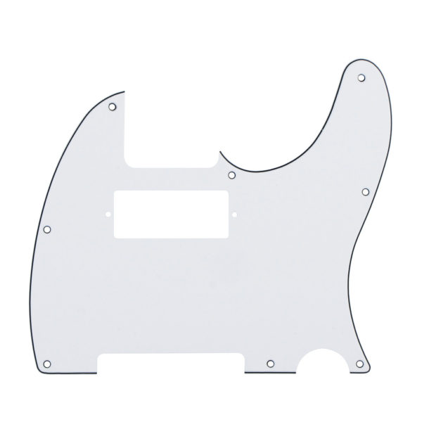 Mini Humbucker Size Tele Style Pickguard, White, 3ply