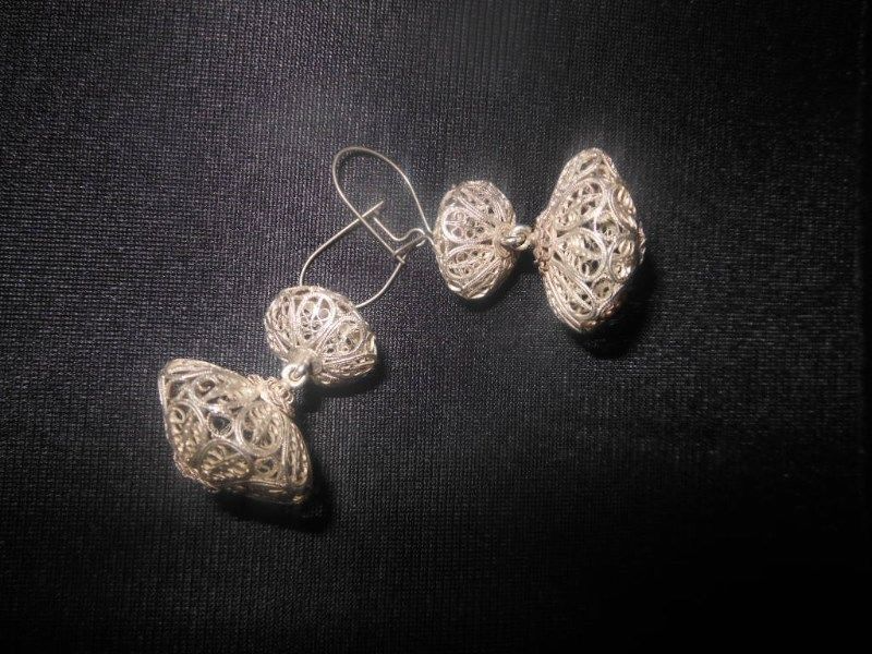 Hand Crafted Filigree Silver Earrings