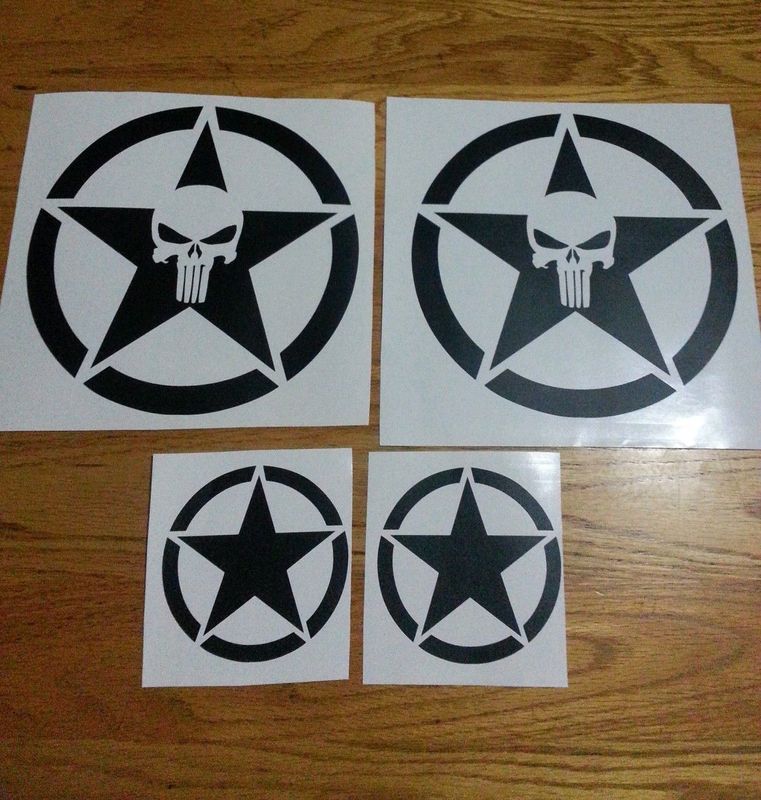 Punisher SUV 4x4 Jeep Hummer FJ decals stickers graphics sets
