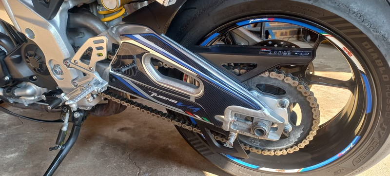 Aprilia Tuono V|4 Protectors - knee pads and swingarm - self installed by client