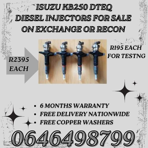 Isuzu KB250 DTEQ diesel injectors for sale on exchange or to recon