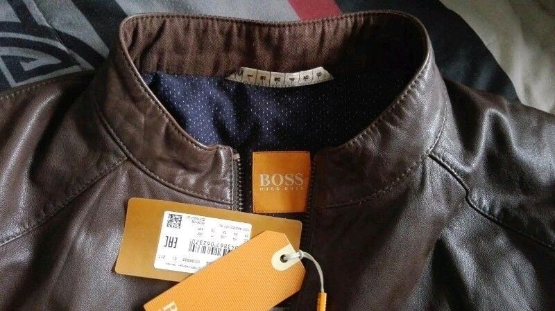 HUGO BOSS Leather Jacket For Sale!!!