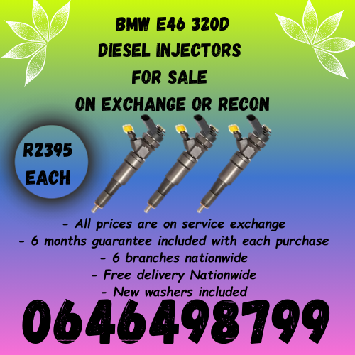 BWM E46 diesel injectors for sale or to recon 6 months warranty.