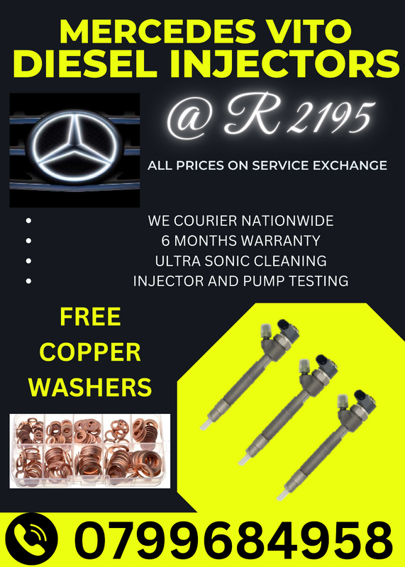MERCEDES VITO BOSCH DIESEL INJECTORS/ FREE COPPER WASHERS