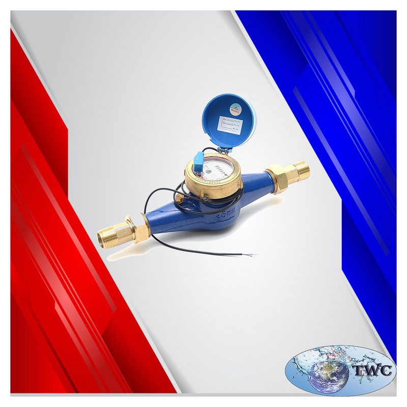 Multi-Jet brass water meter with tails &amp; reed switches – 25mm