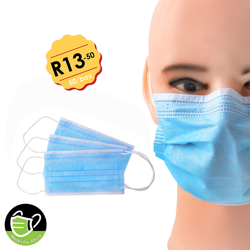 3-PLY PROTECTIVE BLUE FACE MASKS