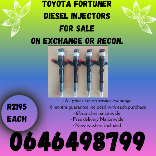 Toyota Fortuner diesel injectors for sale on exchange 6 months warranty