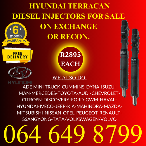 Hyundai Terracan diesel injectors for sale on exchange 6 months warranty.