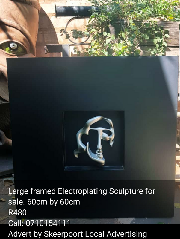 Large framed electroplating sculpture for sale