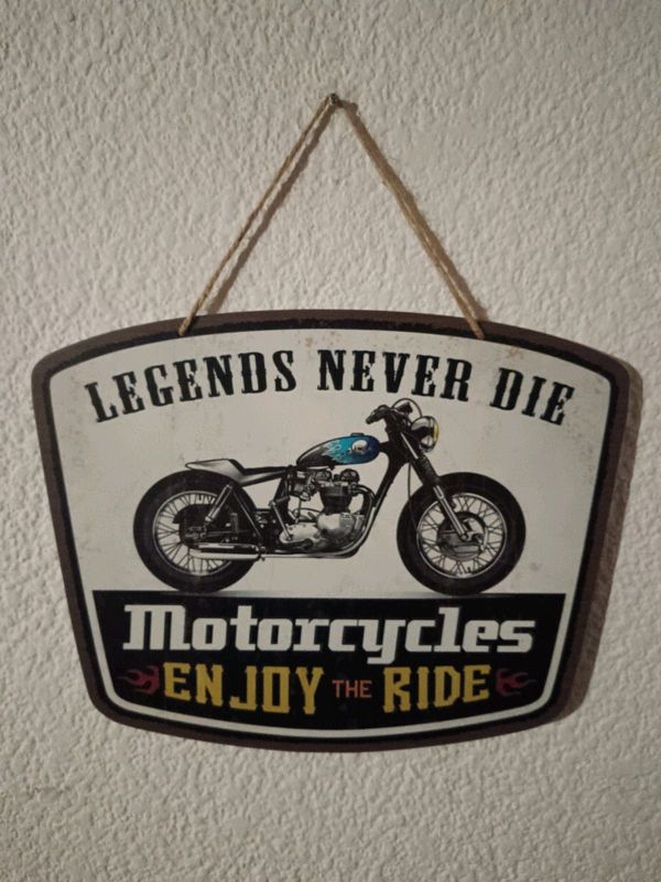 Motorcycle garage sign