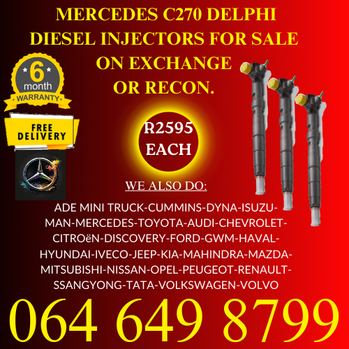 Mercedes C270 diesel injectors for sale.