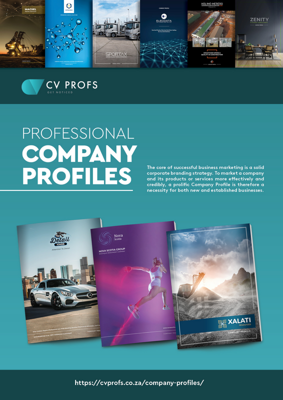 Professional Company Profile Content Writing and Graphic Design Services - CV Profs (Pty) Ltd