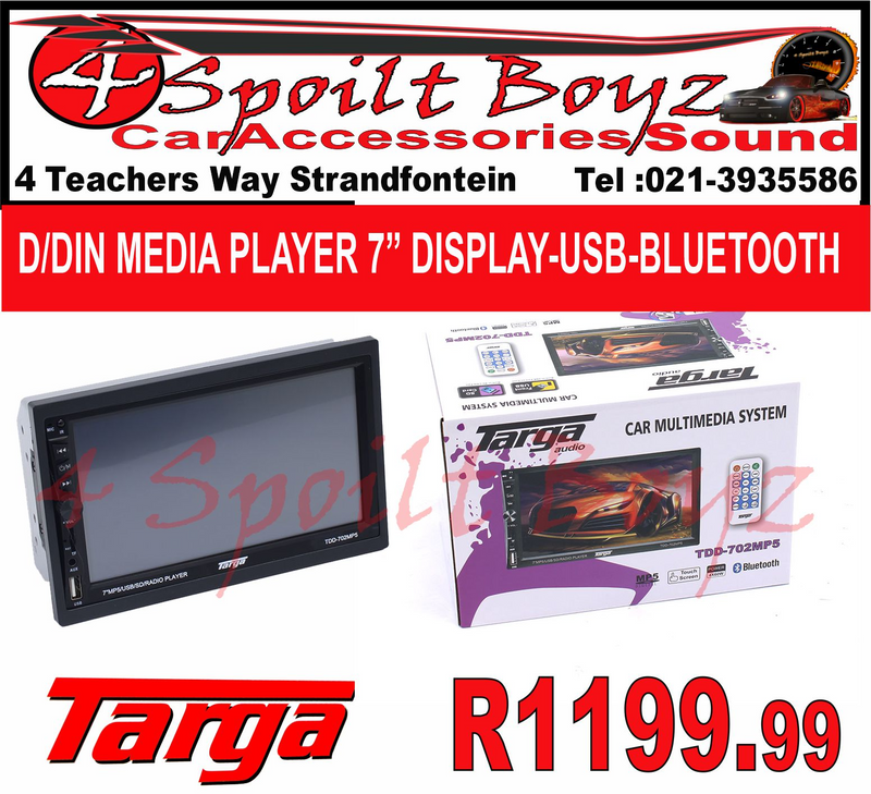 Targa TDD-702 MP5 Double Din Media Player With Bluetooth