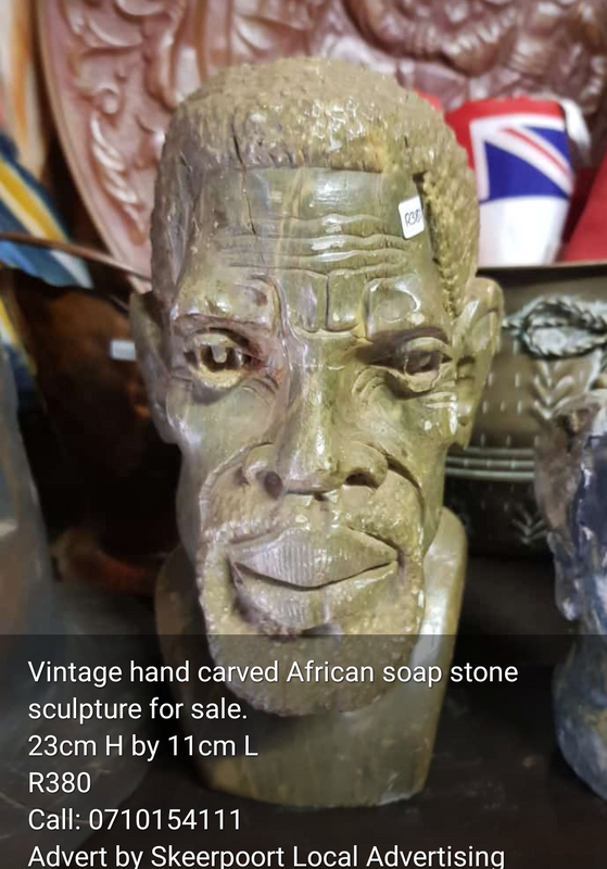 Vintage African hand carved soap stone sculpture for sale