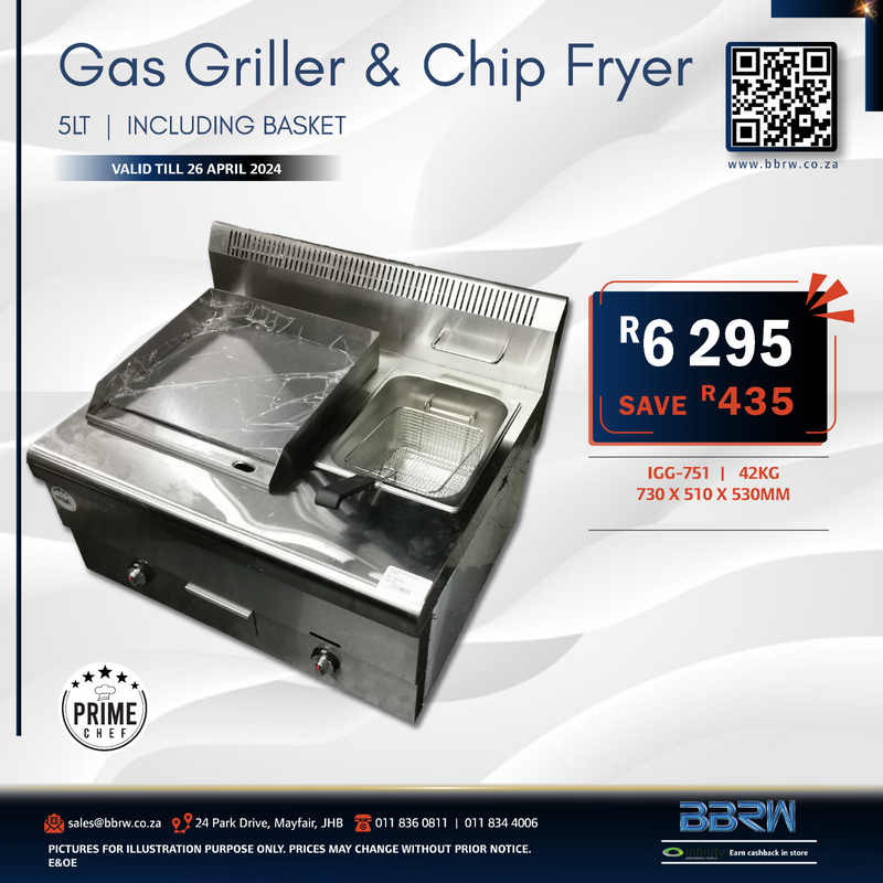 Gas Griller &amp; Fryer combo