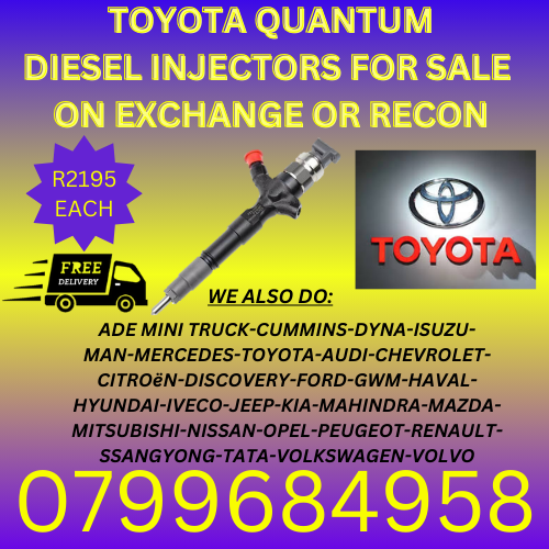 TOYOTA QUANTUM DIESEL INJECTORS/ WE RECON AND SELL ON EXCHANGE