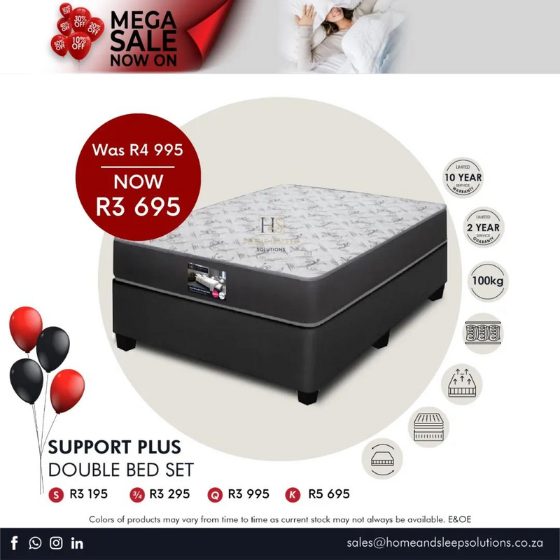 Mega Sale Now On! Up to 50% off selected Home Furniture Support Plus Bed Set Private Collection