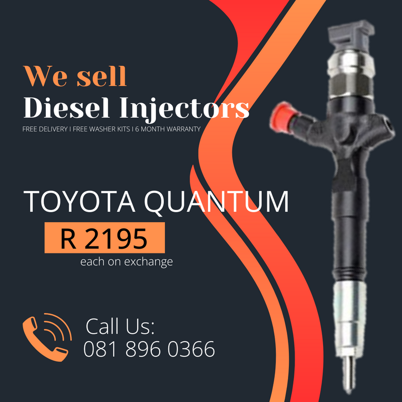 TOYOTA QUANTUM DIESEL INJECTORS FOR SALE WITH WARRANTY