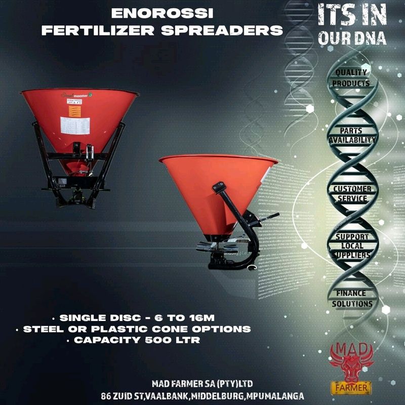 New Enorossi fertilizer spreaders available for sale at Mad Farmer SA