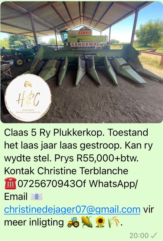 Claas 5Ry Plukkerkop