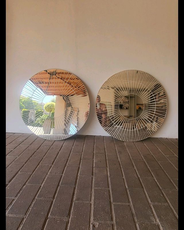 Round distressed mirrors