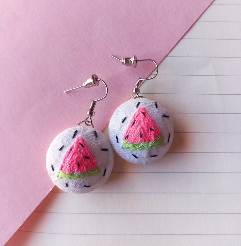 Embroidery ear rings