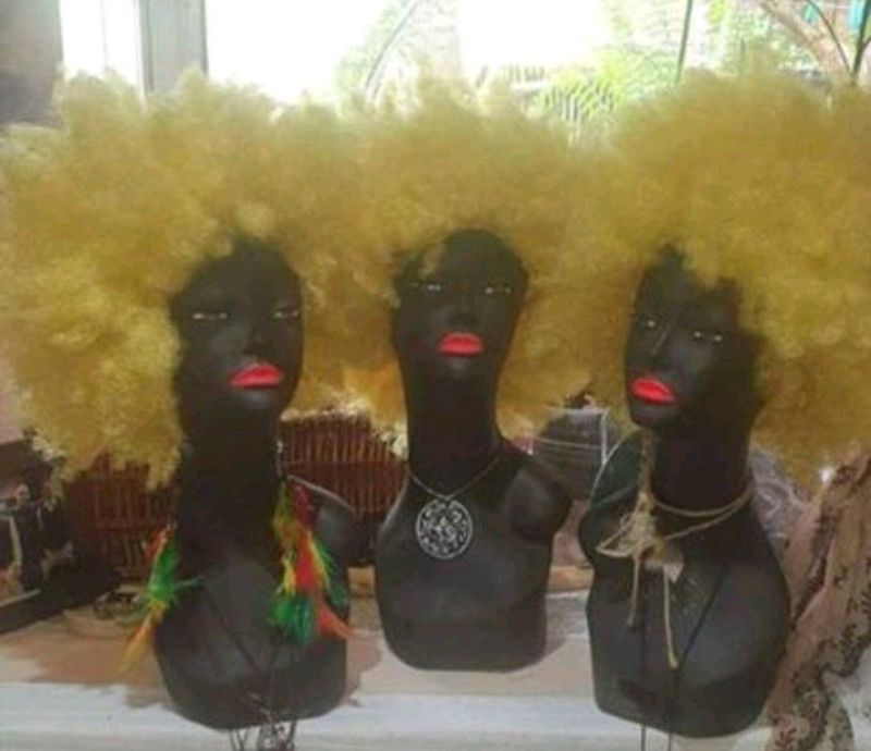 3 funky wigs for sale as a set they can be used for decor as well they are all still brand new
