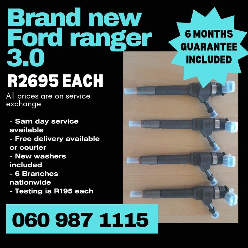 BRAND NEW FORD RANGER 3.0 DIESEL INJECTORS FOR SALE WITH WARRANTY