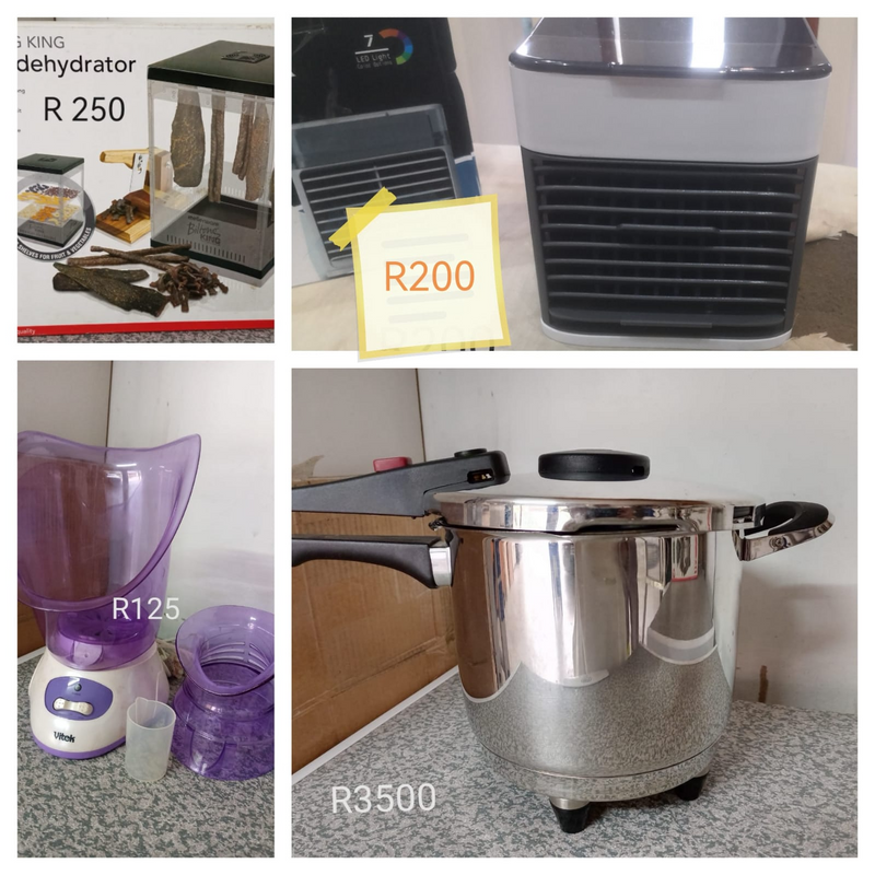 Pressure Cooker, Face Steamer, Biltong Maker, Portable Fan