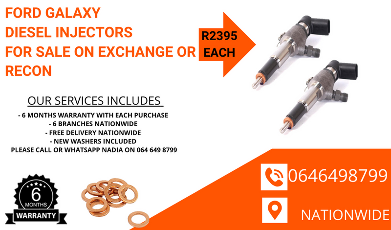 Ford Galaxy diesel injectors for sale on exchange or to recon with 6 months warranty.