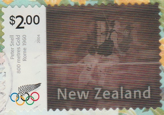 New Zealand - Peter Snell 800 meter Gold 1960 - 2004 $2.00 Stamp