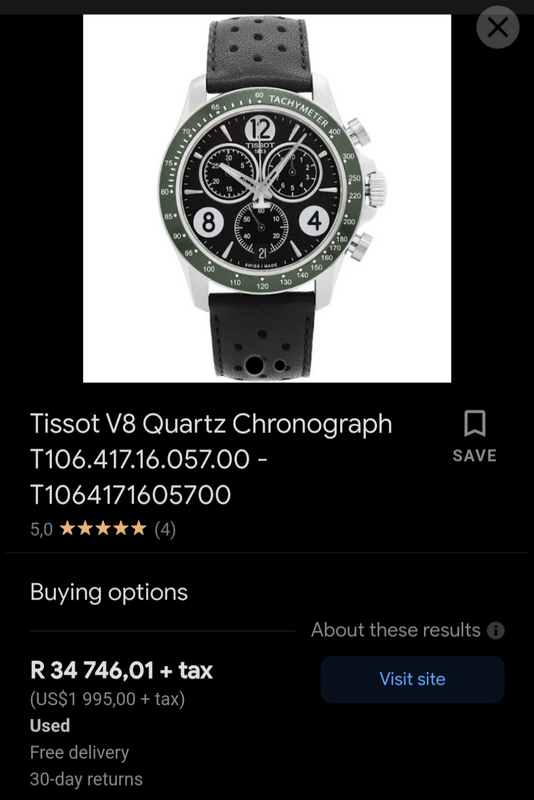 Tissot V8 Quartz  Chronograph