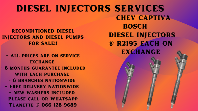 CHEVROLET CAPTIVA BOSCH DIESEL INJECTORS FOR SALE ON EXCHANGE OR TO RECON YOUR OWN